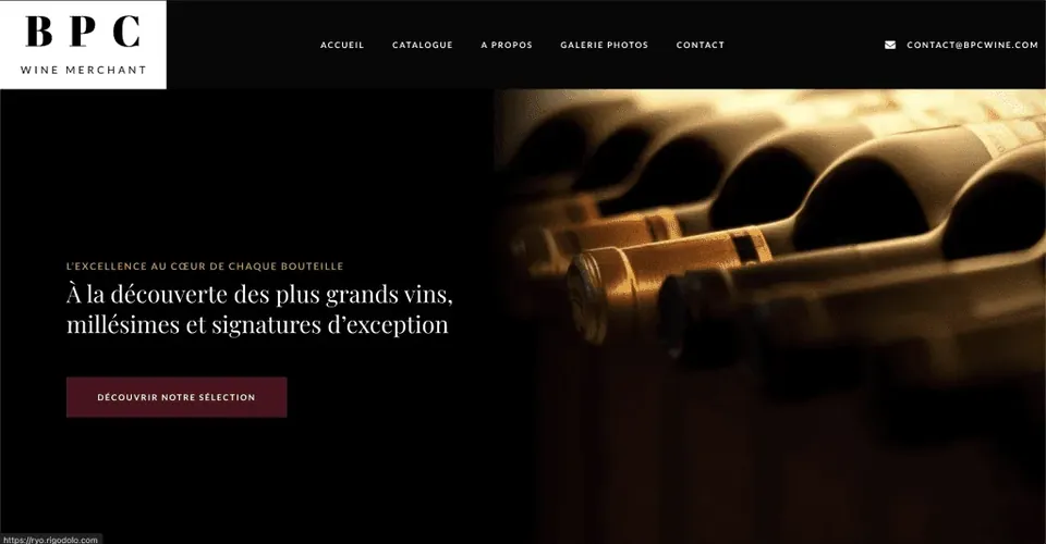 Site internet BPC Wine Merchant