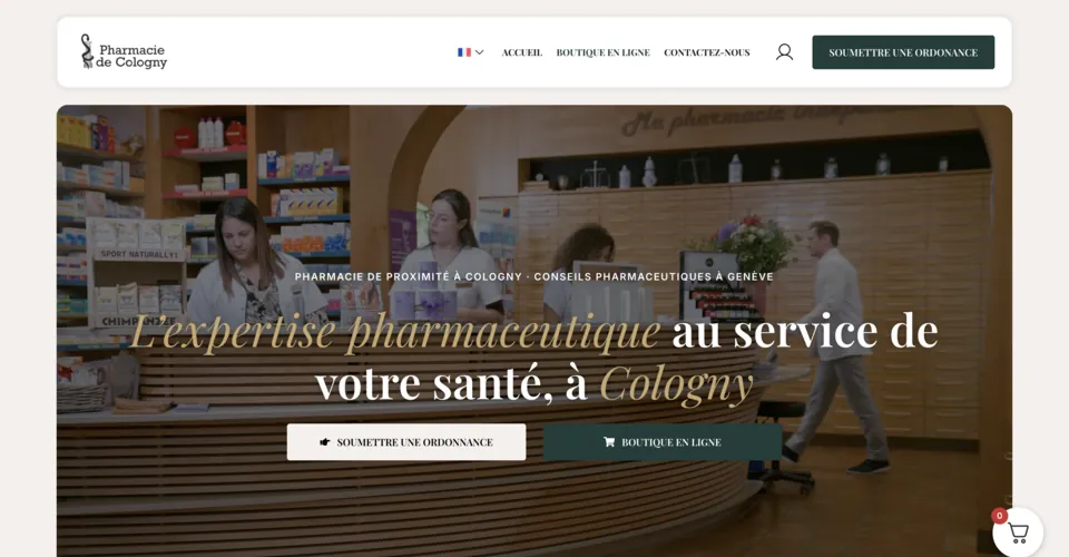 Site internet Pharmacie de Cologny